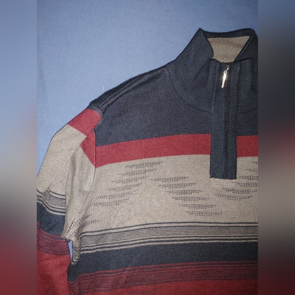 SERGIO LOUIS Mens Wool Blend Quarter Zip Color Block Pullover Sweater Size XL - Picture 6 of 6